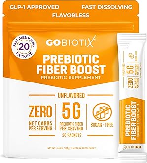 Fiber Supplement Powder with Prebiotics for Digestive Health and GLP-1 Support, Soluble Fiber for Gut Health & Debloat, Keto, Vegan, Gluten & Sugar Free, 20 Servings (Travel)