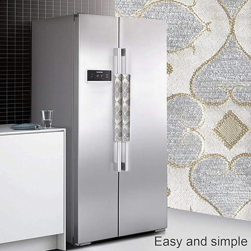 Miniatura 7 de OUGAR8 Cubiertas para manijas de puerta de refrigerador, protector de decoración hecho a mano para hornos, lavavajillas. Mantén tu aparato de cocina