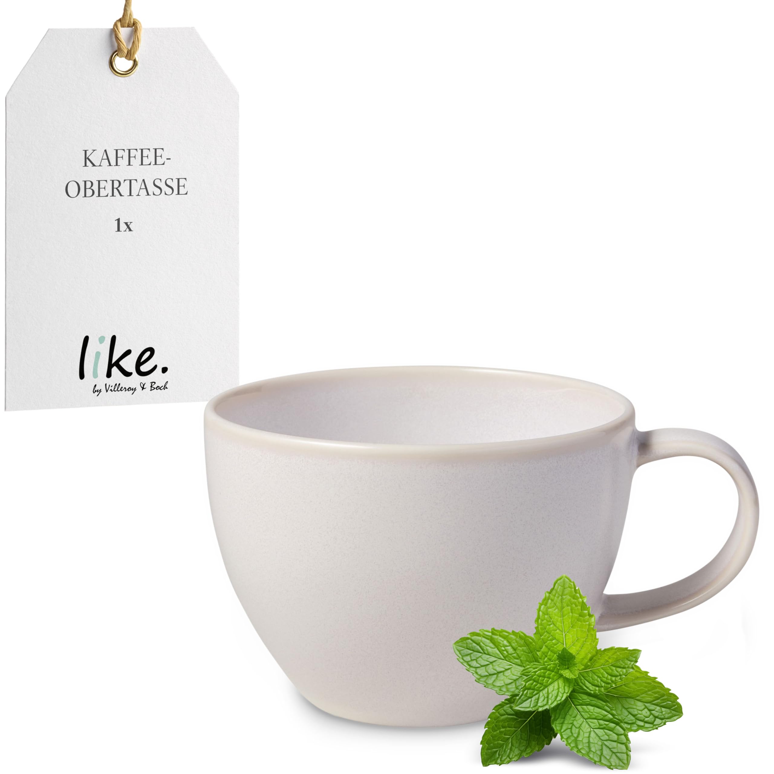 Like. by Villeroy & Boch, Crafted Cotton, Premium Porcelain, Coffee Mug, Dishwasher-Safe, Microwave-Safe, Mug with Handle