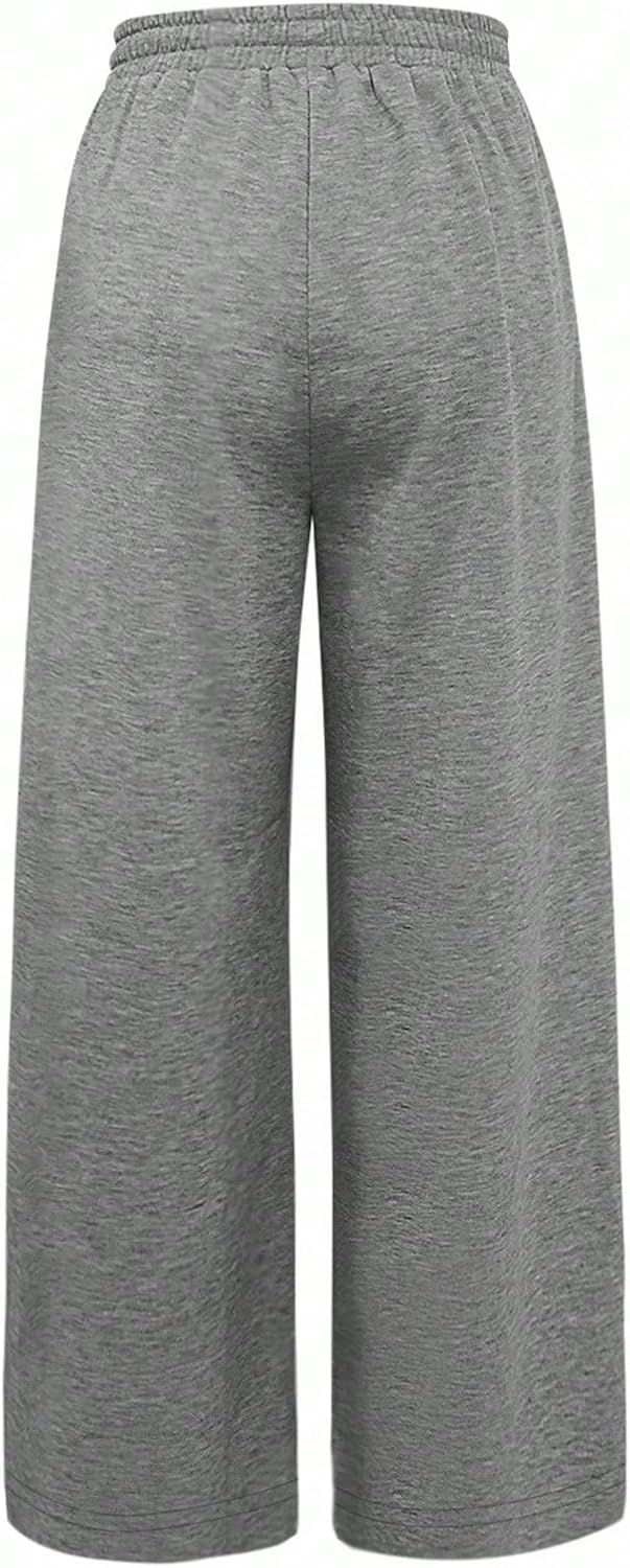Women's Wide Leg Sweatpants Loose Athletic Pants Drawstring Waisted Casual Trousers - Image 4