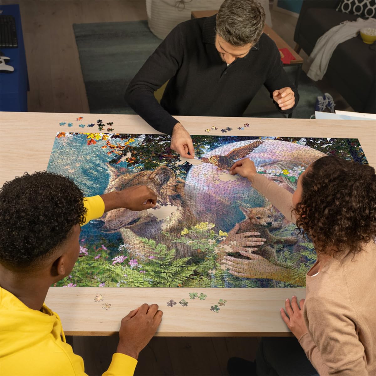 Ravensburger - Puzzle Adulte - Puzzle 3000 pièces - Loups au clair de lune - Adultes et enfants à partir de 14 ans - Puzzle de qualité supérieure fabriqué en Europe - Animaux fantastiques - 17033