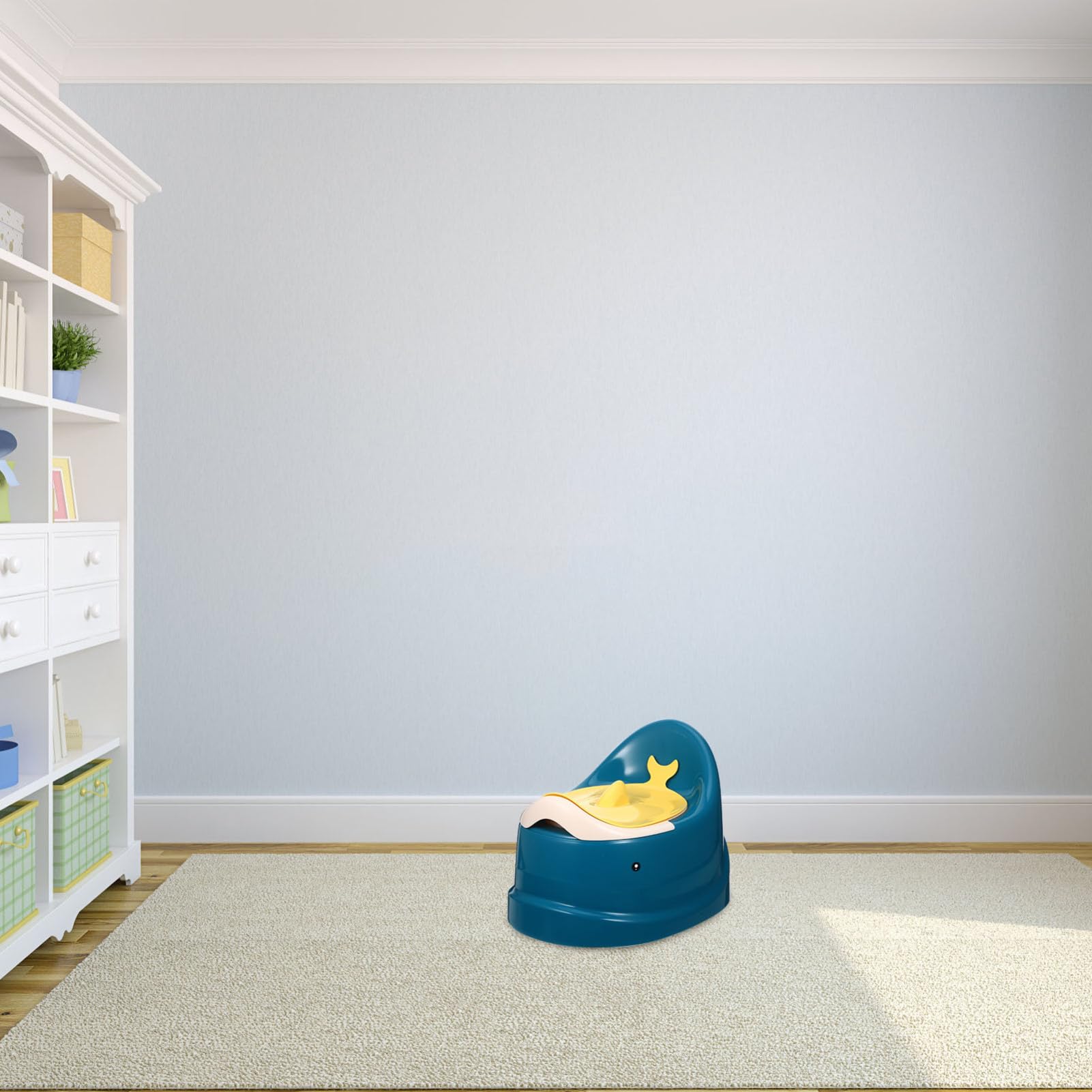 Kinder Töpfchen für Kleinkinder Tragbare Töpfchentraining Toilette aus Pp Leicht Wiederverwendbar für Zuhause und Reisen Blau