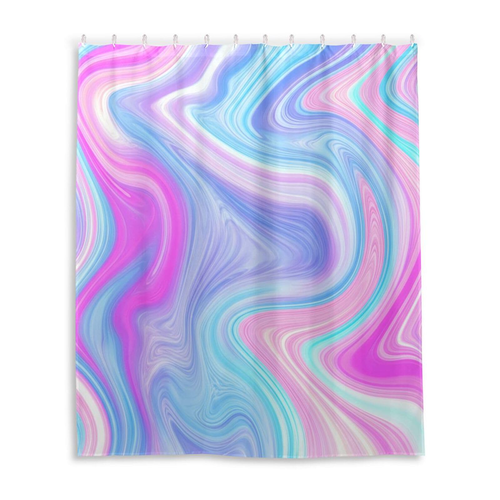 DUOBU Abstract-Marble-Swirls Shower Curtain Washable Waterproof Fabric Bath Curtain 60x72Inch Shower Curtains with Hooks for Bathroom Decor