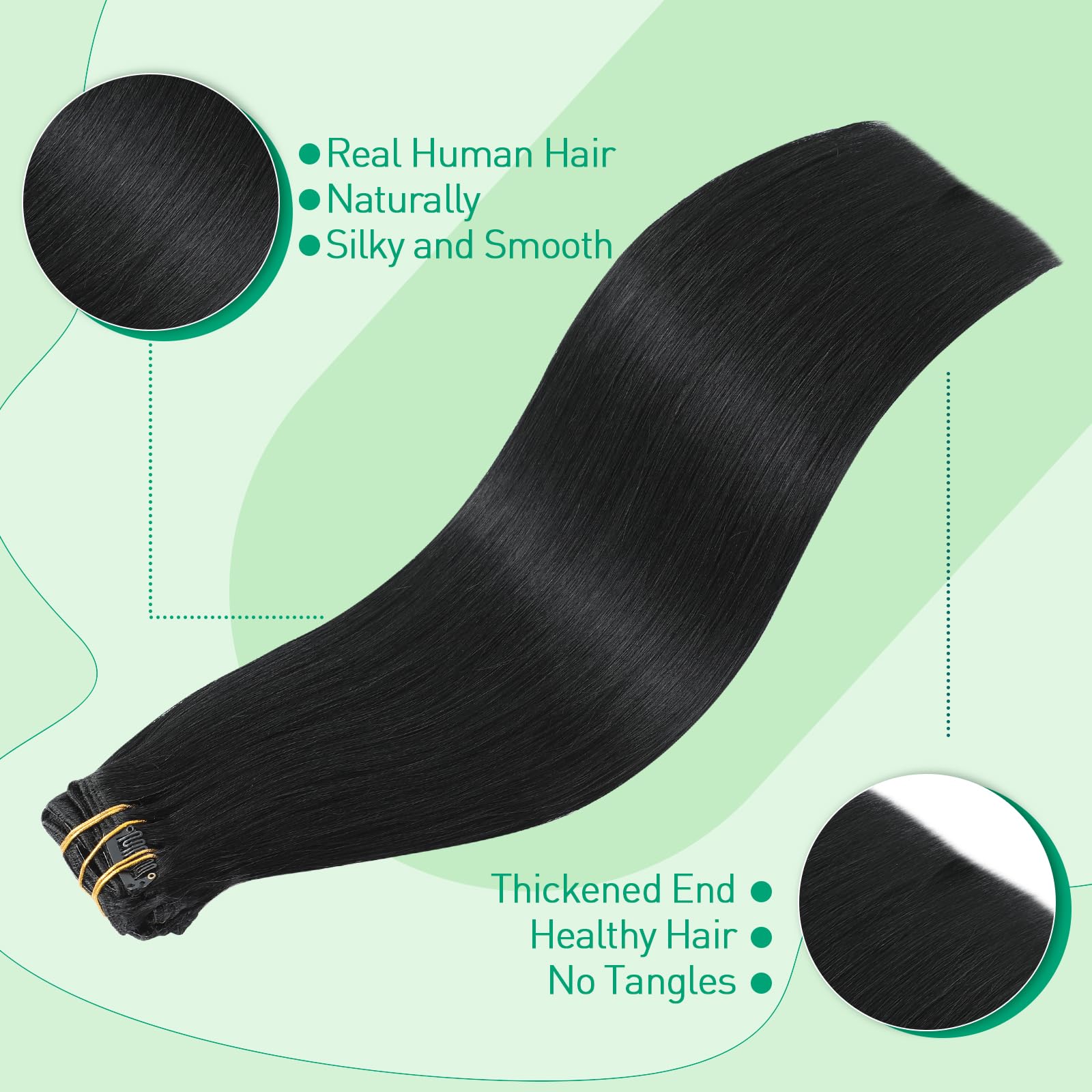 SURNEL Extensiones Clip Pelo Natural 100g 35cm 6 Piezas Castaño Chocolate Extensiones De Clip De Humano Real Extensiones Pelo Natural Remy (C#4-35cm) — view 101