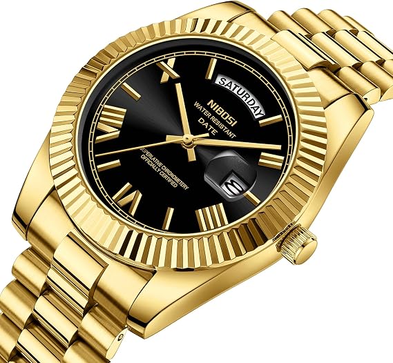 NIBOSI Men Watches Analog Quartz Stainless Steel Watches for Men Waterproof Business Classic Desiger Wrist Watch Day&Date