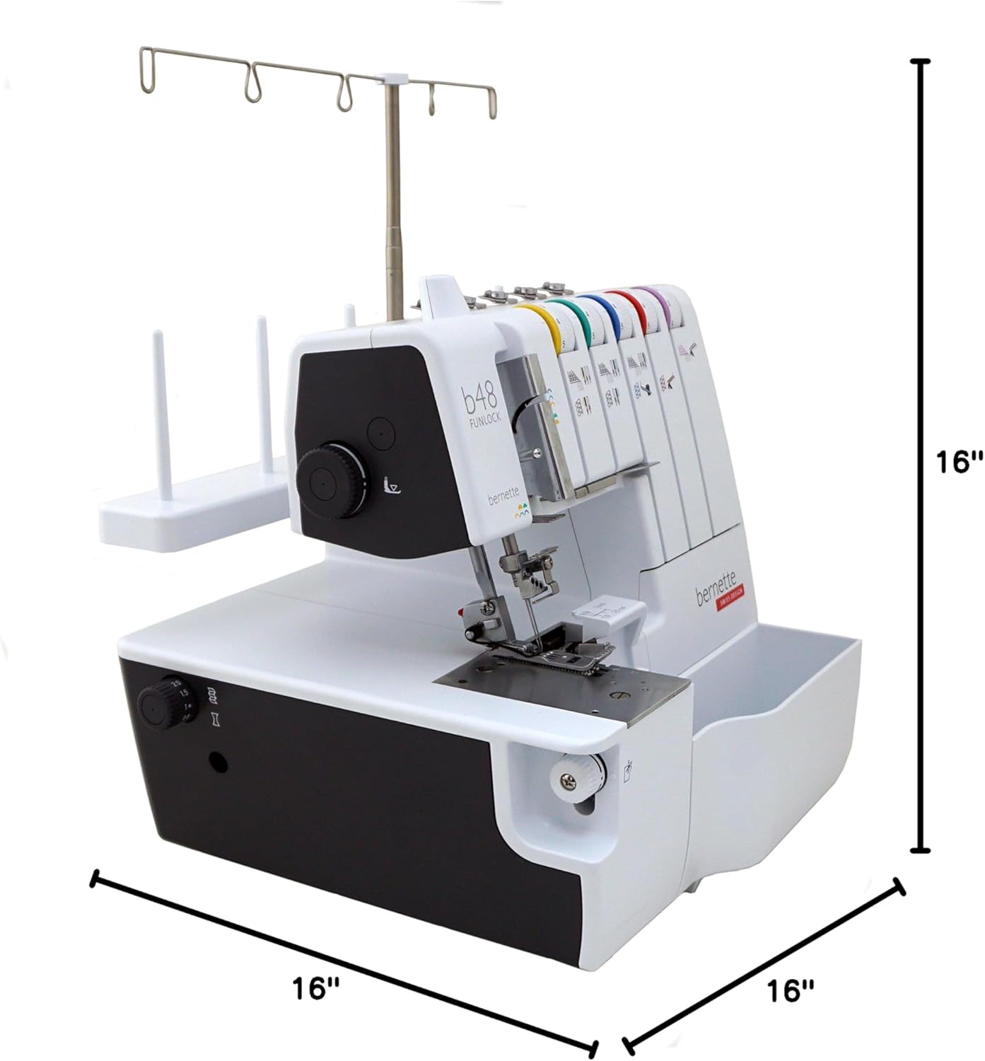 Bernette B48 Funlock Serger Coverstitch Overlock Machine | Heavy Duty Sewing Quilting Performance for Beginners and Professionals | 23 Stitches LED Light 1300 SPM Easy Threading Knife Control