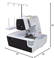 Vista 6 de Bernette B48 Funlock Serger Coverstitch Overlock Machine Rendimiento de acolchado de costura resistente para principiantes y profesionales Luz