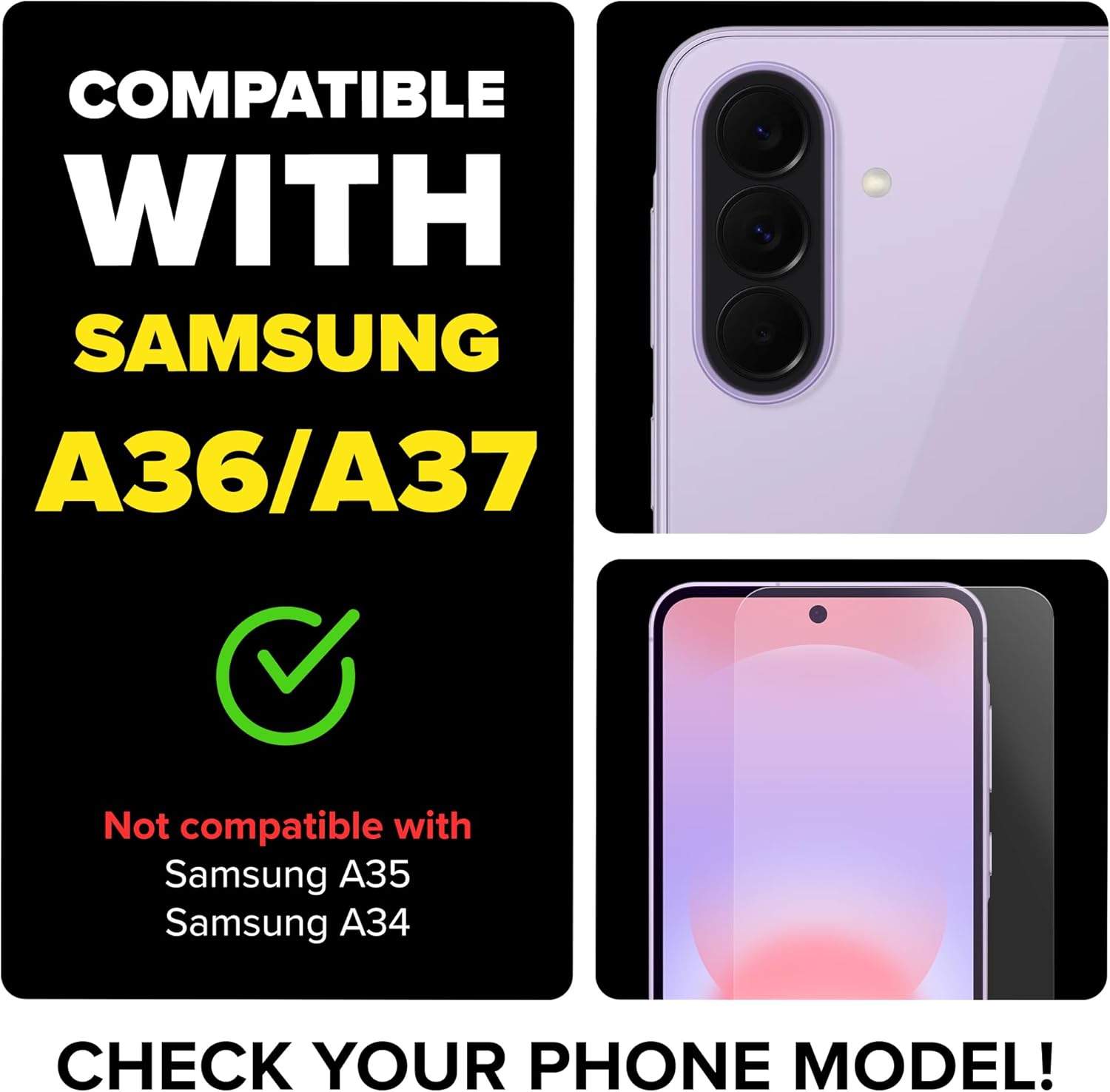 FlexiSchutz® for Samsung Galaxy A37 5G / A36 5G Screen Protector with Installation Tool, Tempered Glass for Samsung A36 5g Screen Protector, HD Clarity, Buble Free, Anti Scratch [2 Pack]