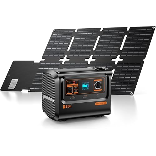 EBL Booster 300W Portable Power Station with 40W Solar Panel, 300W AC/60W USB-C Fast Charging, Solar Generator for Outdoor Adventures, 238Wh LiFePO4 Battery Bank for Camping, Home Backup & Emergencies