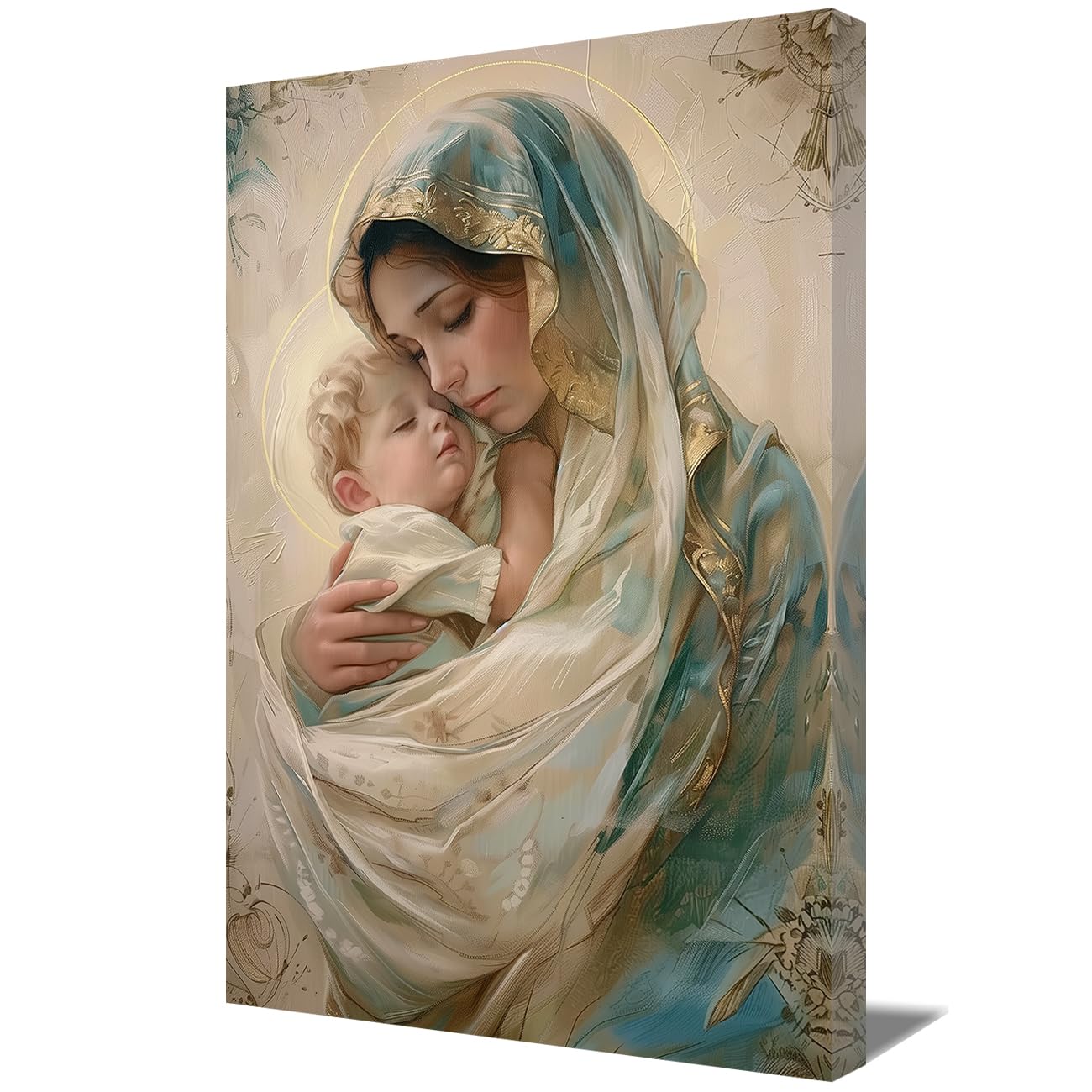 Amazon.co.jp: ZQQART 聖母マリア キャンバスアートプリント 母マリア
