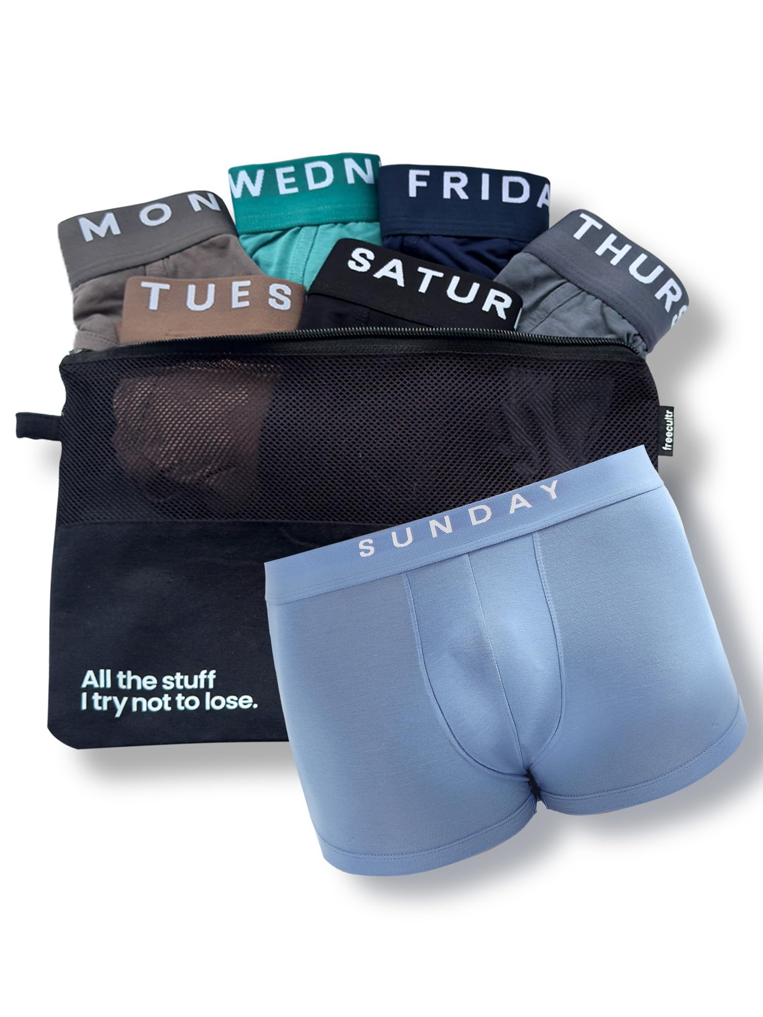 Air Micro Modal Men's Trunk | Pack of 7 (Monday to Sunday Combo) | Soft, Stretchable, Anti-Odour Fabric | Unique Colors | Comfortable Waistband