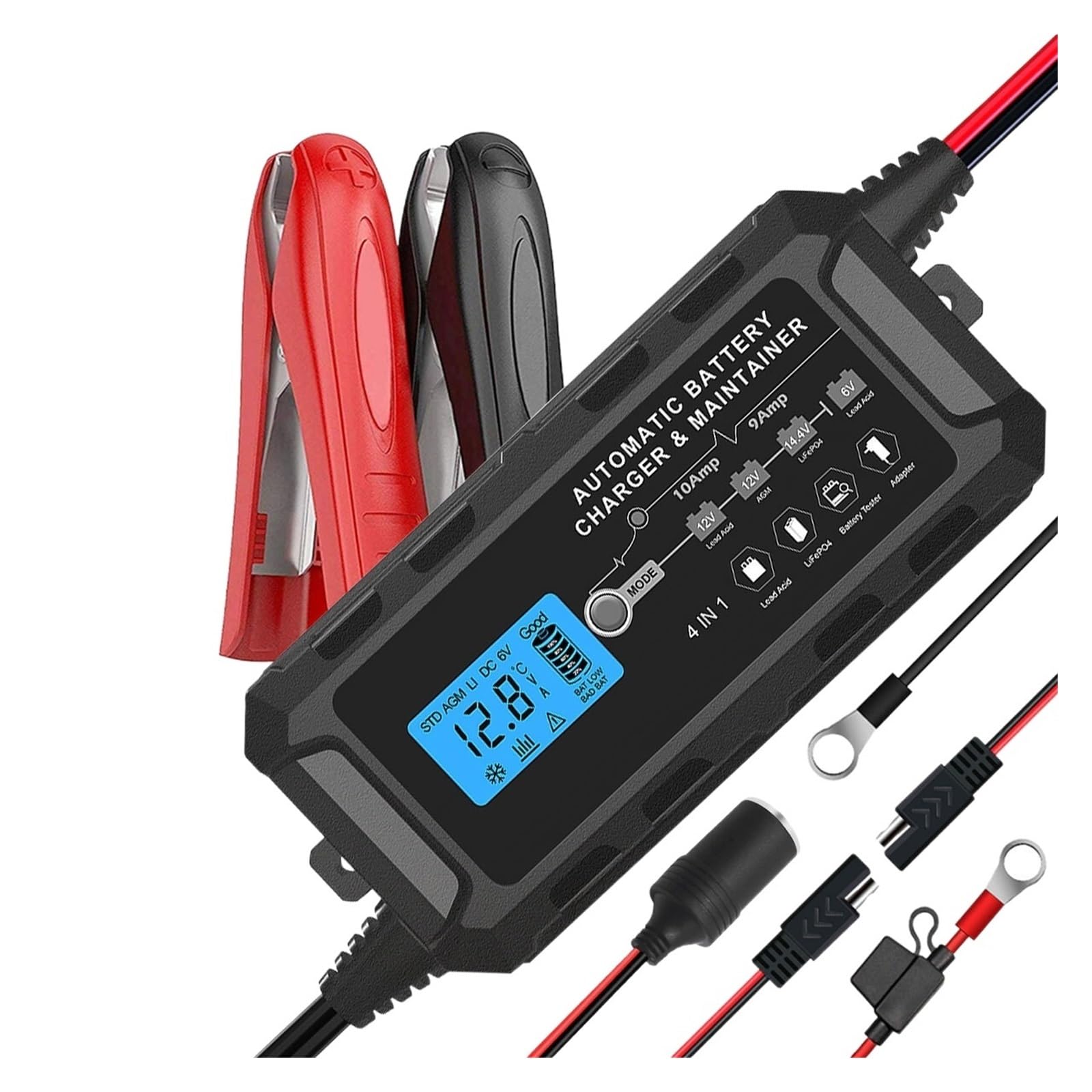Inteligentna Szybka Ładowarka Samochodowa 12 V 14 LCD Do Akumulatorów Samochodowych Inteligentne Ładowanie Akumulatora Naprawy Impulsów Wydajne Szybkie ładowanie