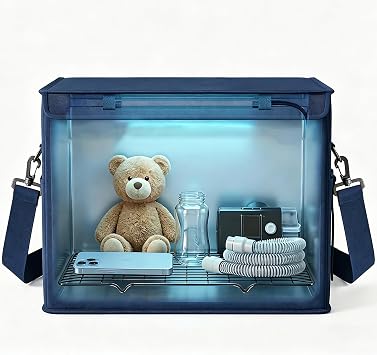 UV Light Sanitizer Box Foldable Large Cleaner and Sanitizing Machine with Timer UVC Light Sanitization Bag Household for Cell Phone,Earphones,Plush Toys,Towels,Keys,Brushes and Combs36L