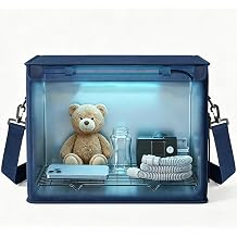 UV Light Sanitizer Box Foldable Large Cleaner and Sanitizing Machine with Timer UVC Light Sanitization Bag Household for Cell Phone,Earphones,Plush Toys,Towels,Keys,Brushes and Combs（36L）