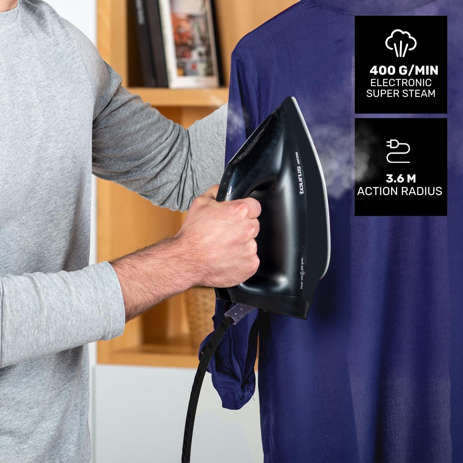 Man using Taurus Amazing SSD3002 for vertical steaming