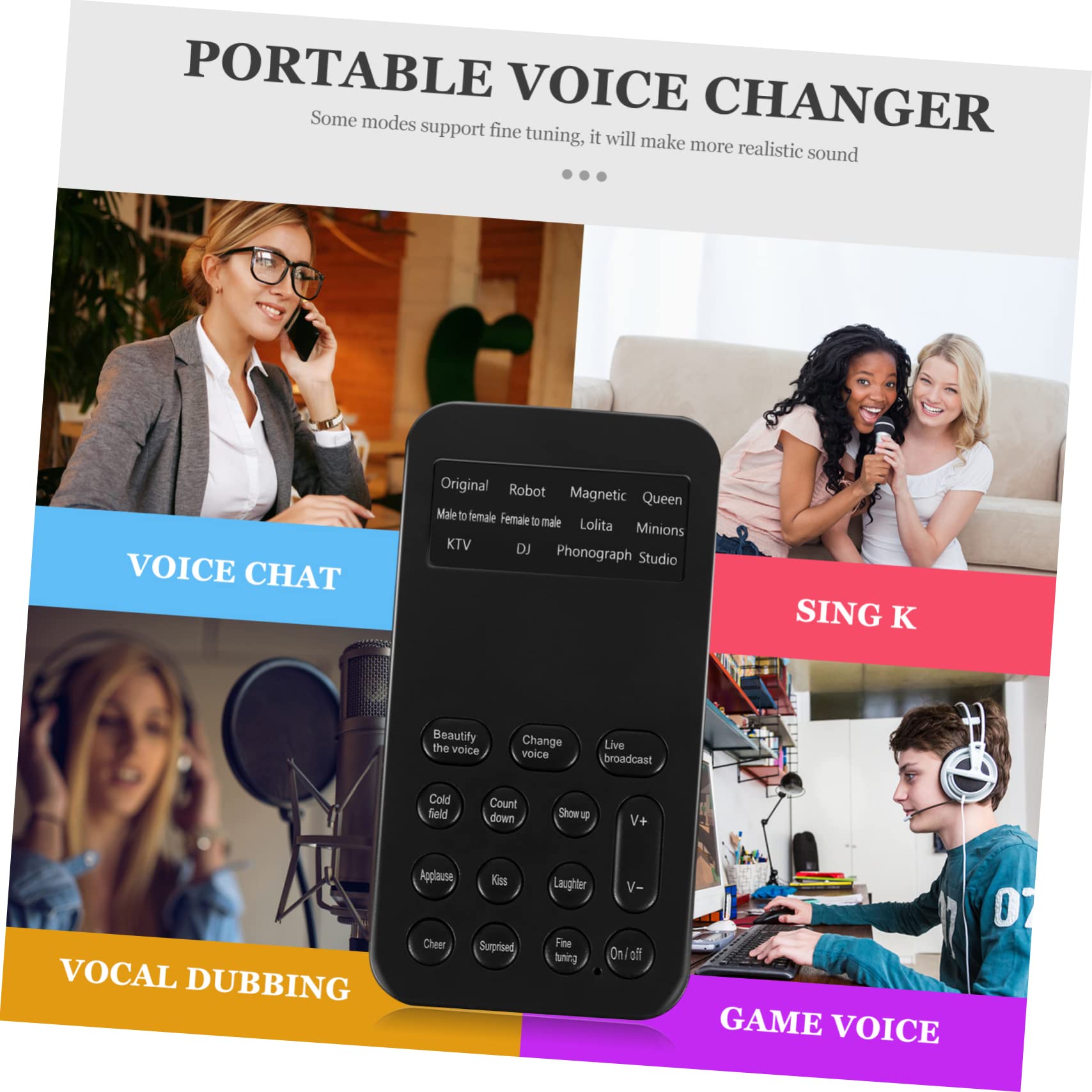 OSALADI 3stücke Mini USB Soundkarte Tragbarer Voice Changer Mit Soundeffekten Für Live-übertragungen Kompatibel Mit Pc Und Smartphone Einfach Zu Bedienen Ohne Treiberinstallation