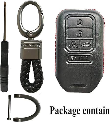 Miniatura 3 de Funda protectora de cuero negro para llavero para Honda Accord Civic CR-V CRV Pilot EX EX-L Touring Premium 2016 2017 2018 2019 2020 2021