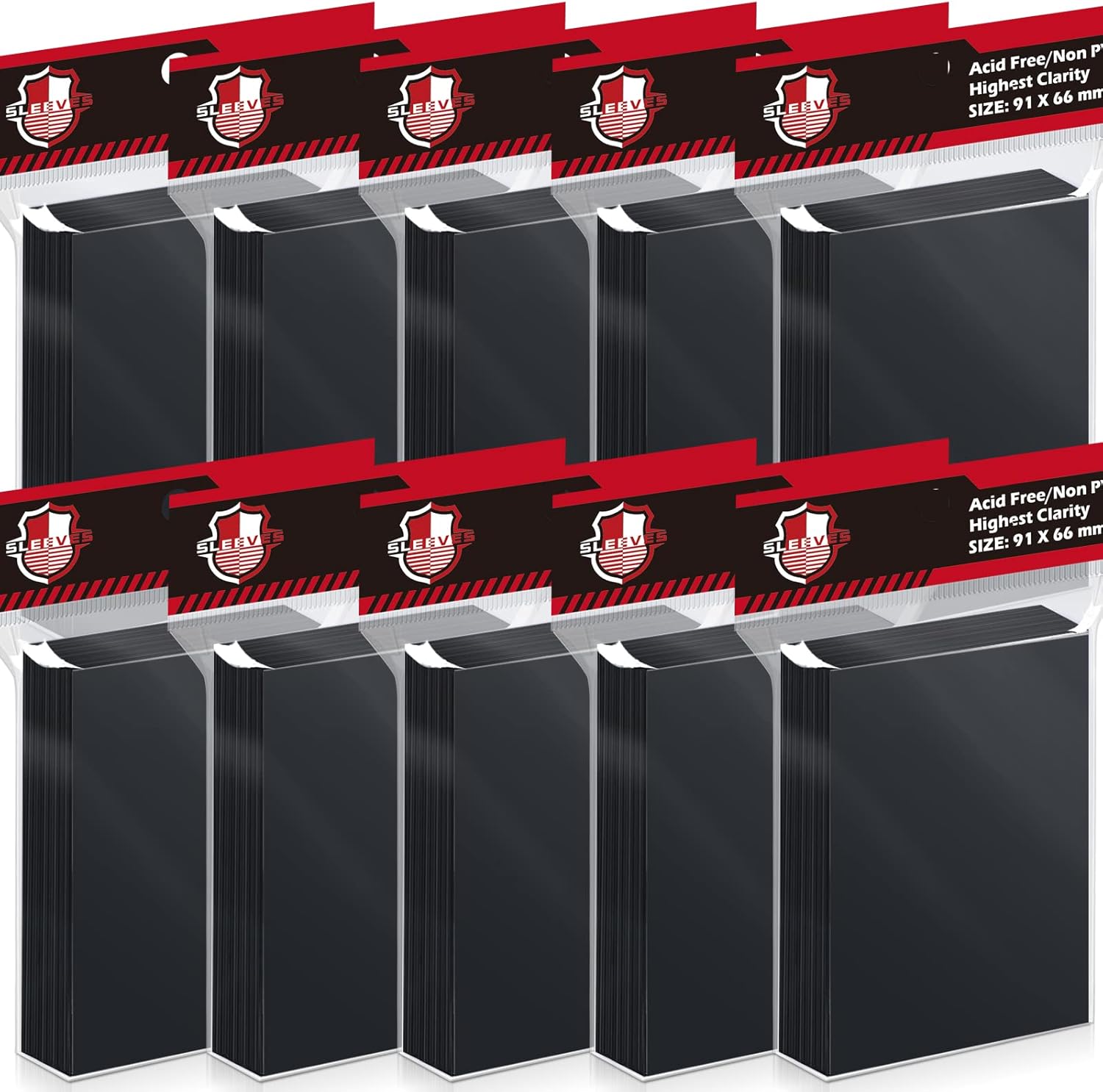 1000 Pcs Black Card Sleeves Toploaders for Trading Card