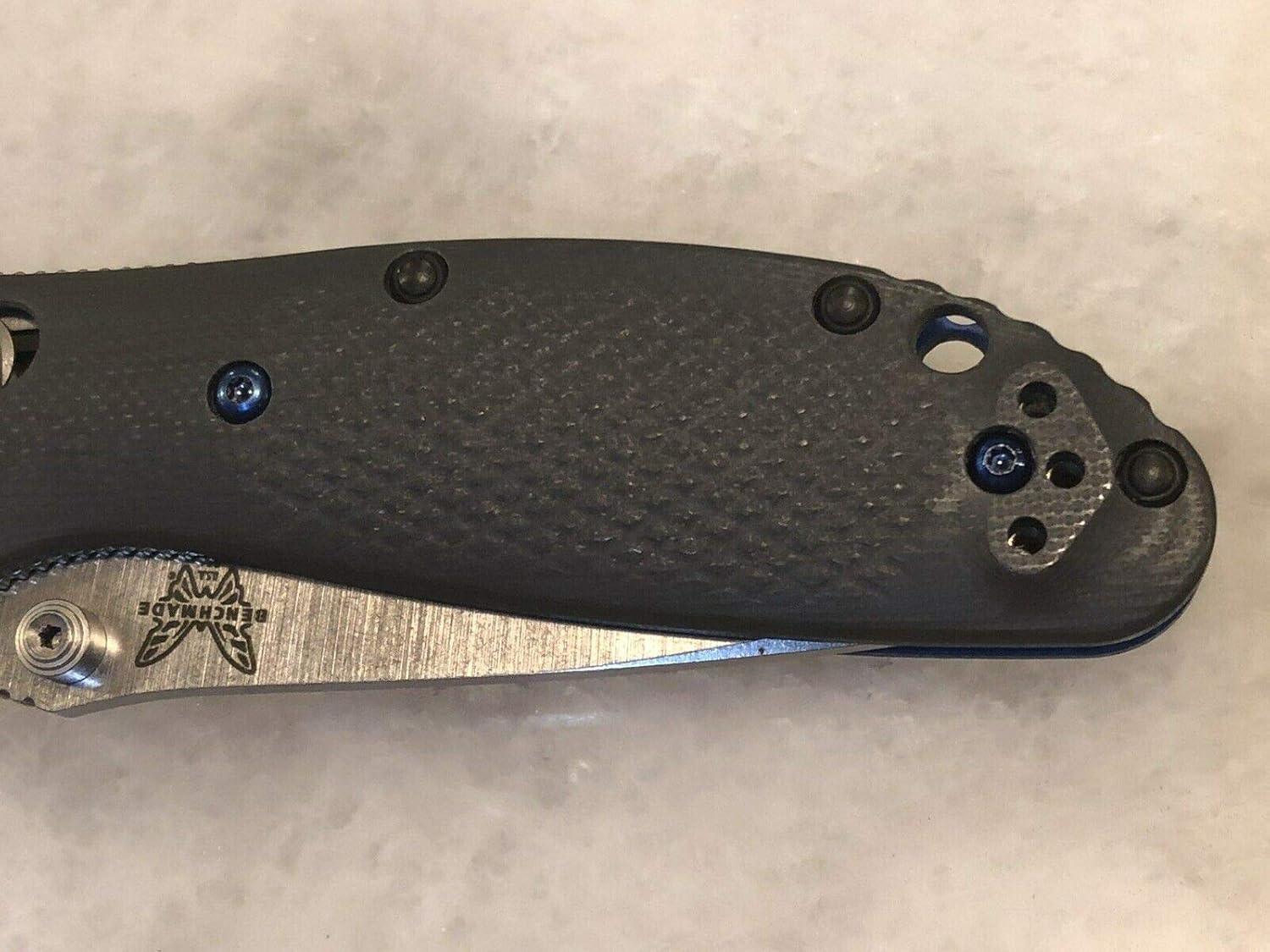 Blue Titanium Deep Pocket Clip & Screws Set For Benchmade Mini Griptilian 556-1