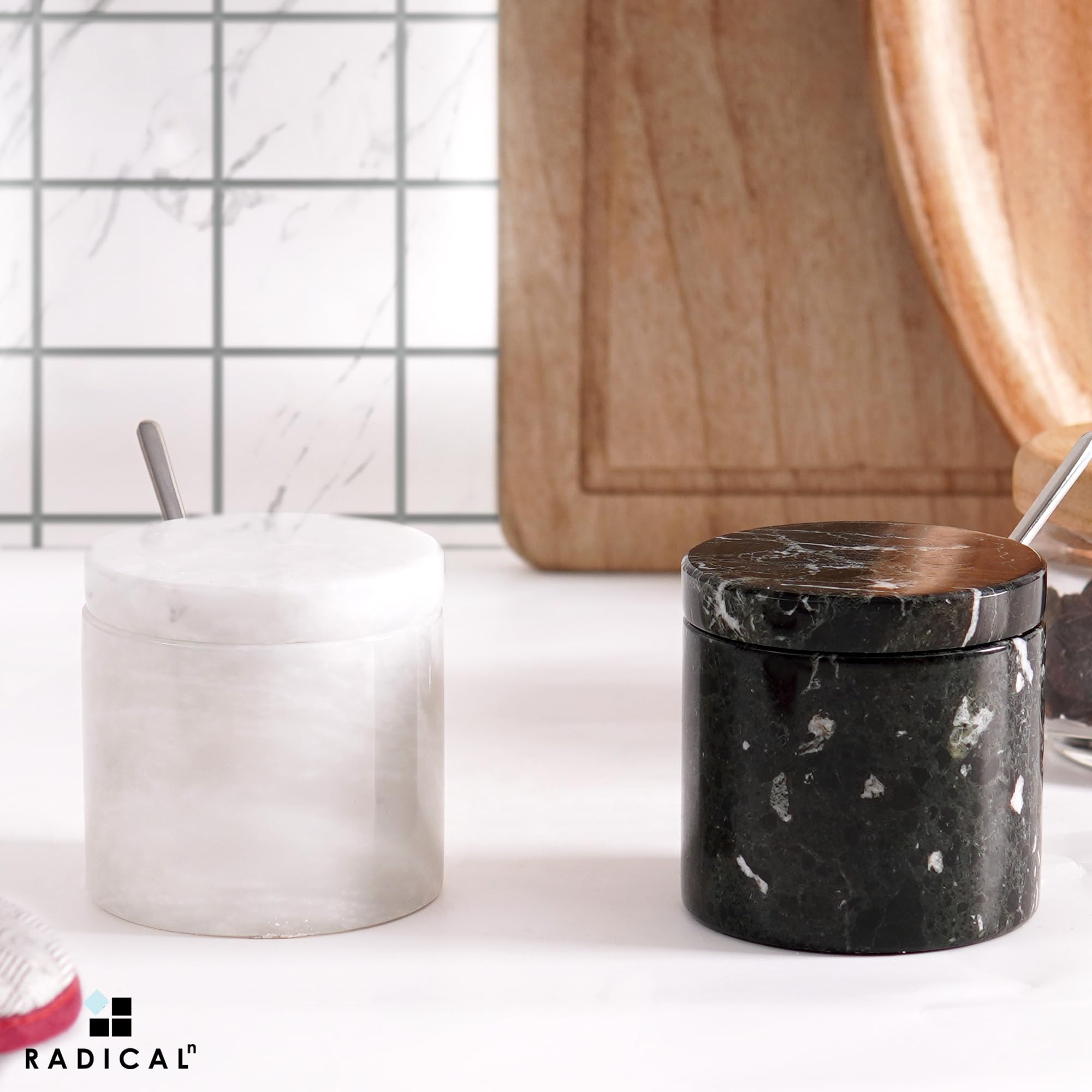 Recipiente Aceite Usado Cocina Radicaln Recipiente De Sal De Mármol Negro  De 4 Pulgadas Hecho A Mano Con Tapa Y Cuchara Para Servir, Elegante  Recipiente De Azúcar Y Recipiente De Sal Para, image size:2000x2000