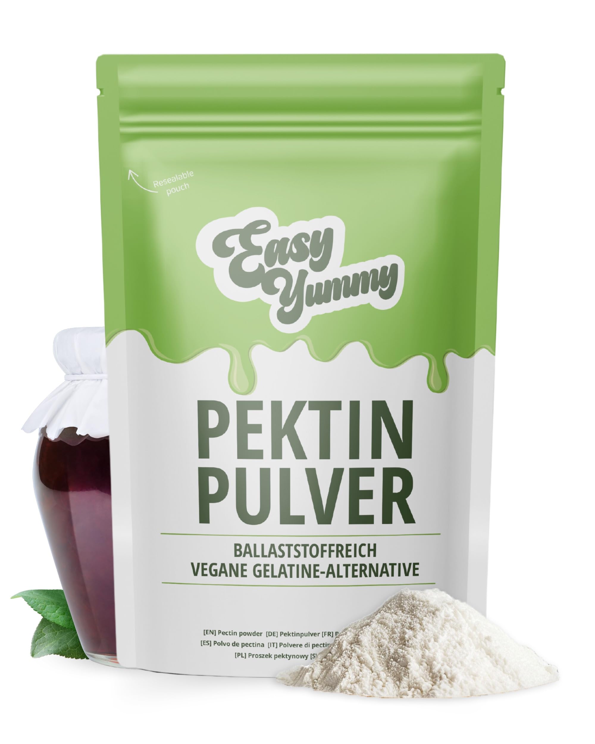 EASY YUMMY - Pektin Pulver (100 g), Veganes Gelatine Pulver, Pektin für Marmelade