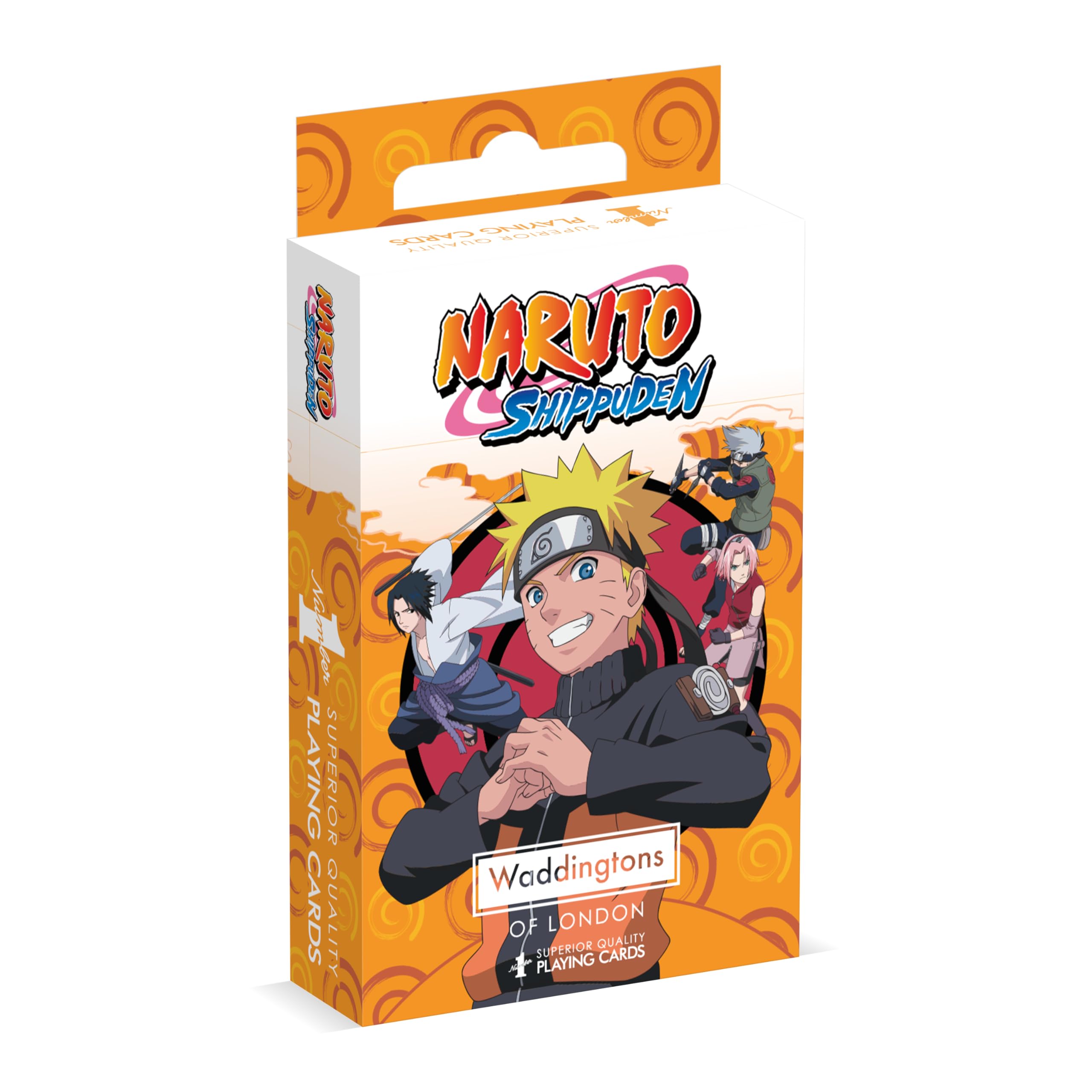 Waddingtons Number 1 Naruto Playing Cards Play Fish, Slap Jack, Crazy Eights and Rummy, Great Travel Companion, Gifts and Toys for Boys, Girls and Adults, Orange, Black, White