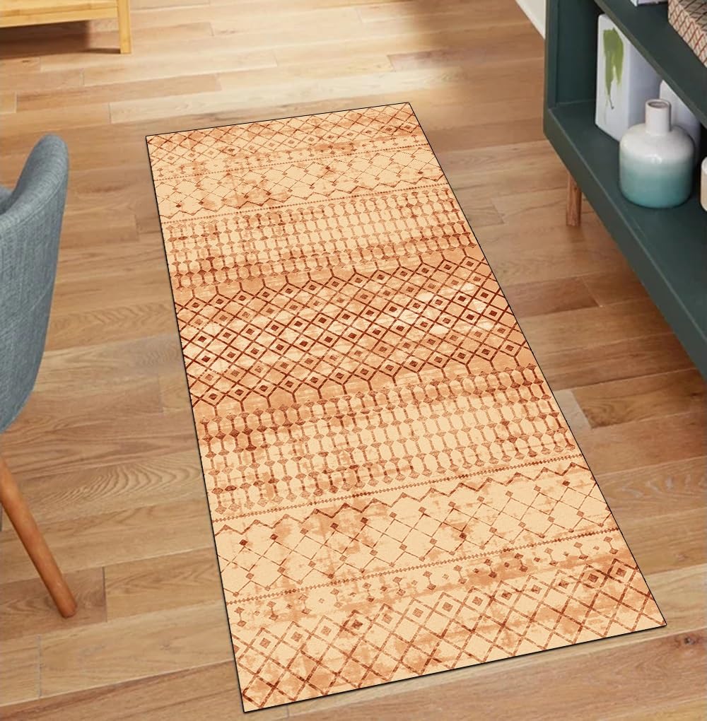 Alfombra de pasillo de salón boho de 90x120 cm para decorar zonas de paso transitadas