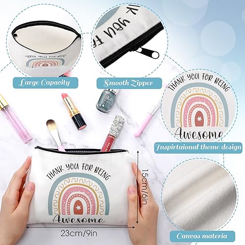 Miniatura 2 de Chunful 10 bolsas de cosméticos inspiradoras para niñas y mujeres, bolsa de maquillaje, regalos de amistad de cumpleaños para hija, hermana, You Are