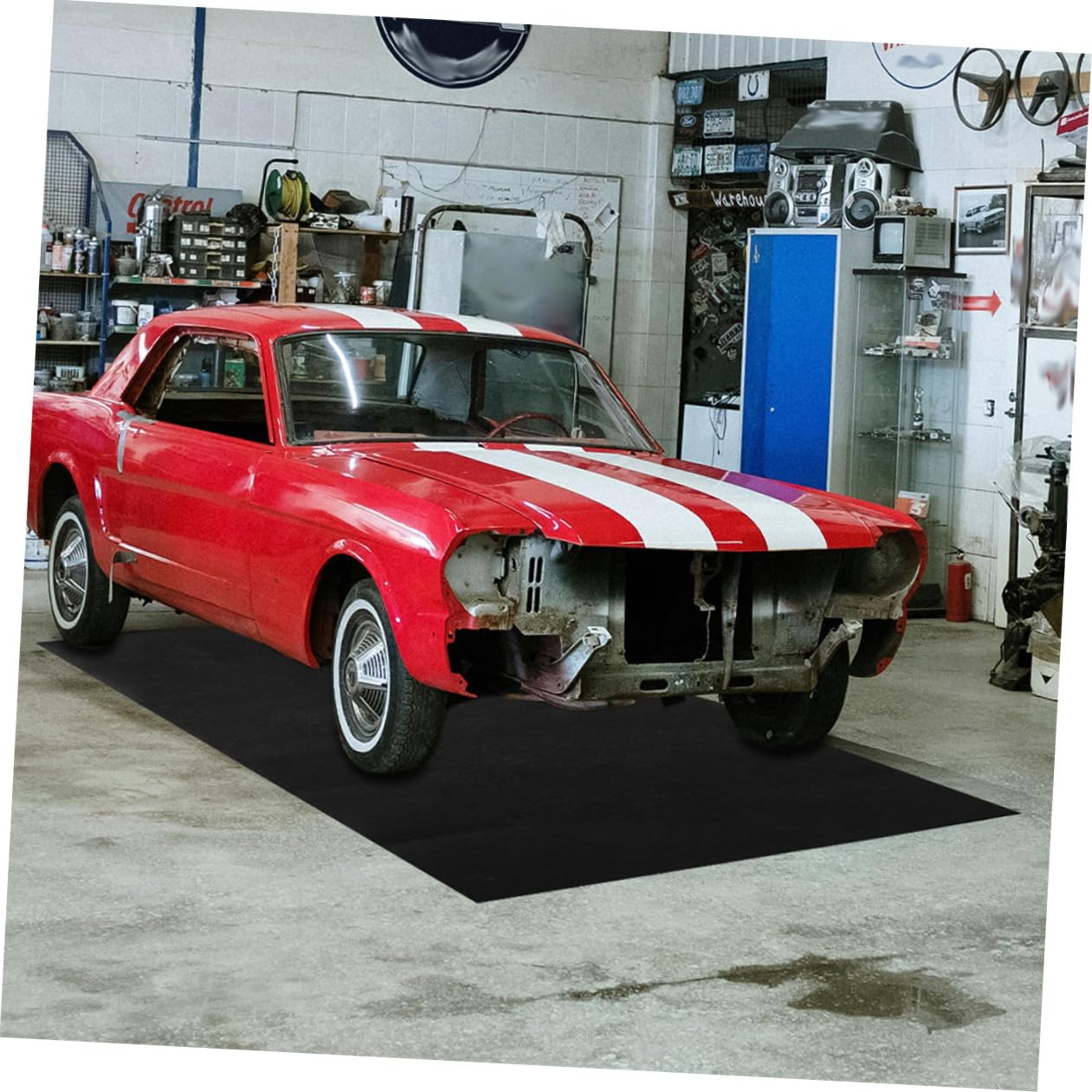 HANABASS Ölauffangmatte Garage 36x72cm rutschfeste Waschbare Ölwechselmatte für Autofußboden und Werkstatt gegen Öllecks