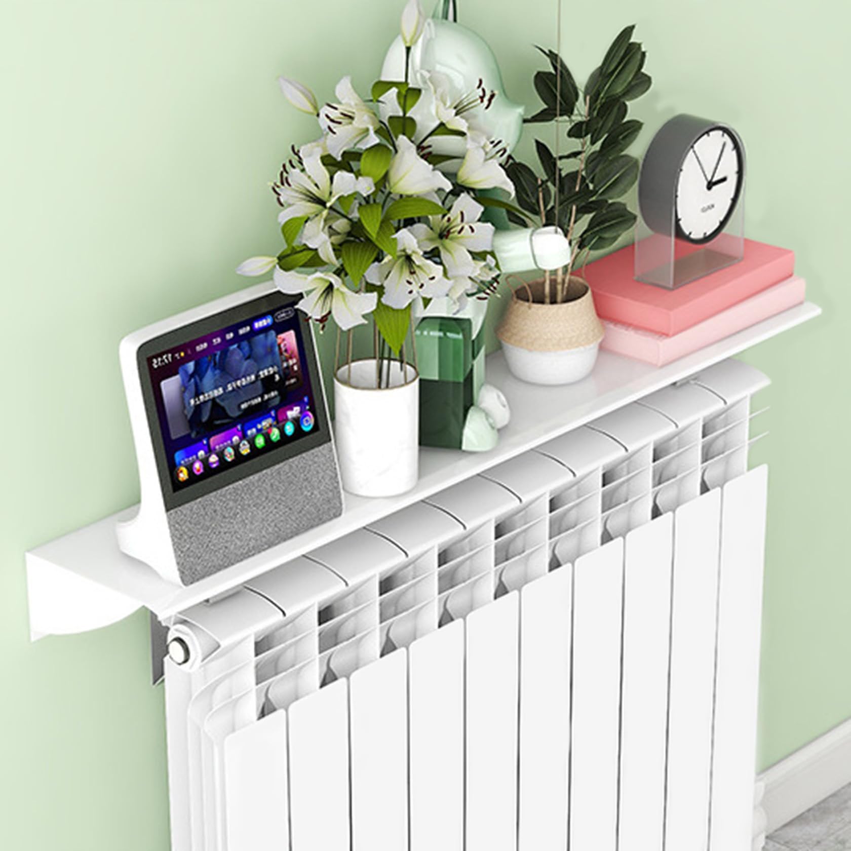 Cache-radiateur blanc 50-170cm avec déflecteur pour habiller un vieux radiateur