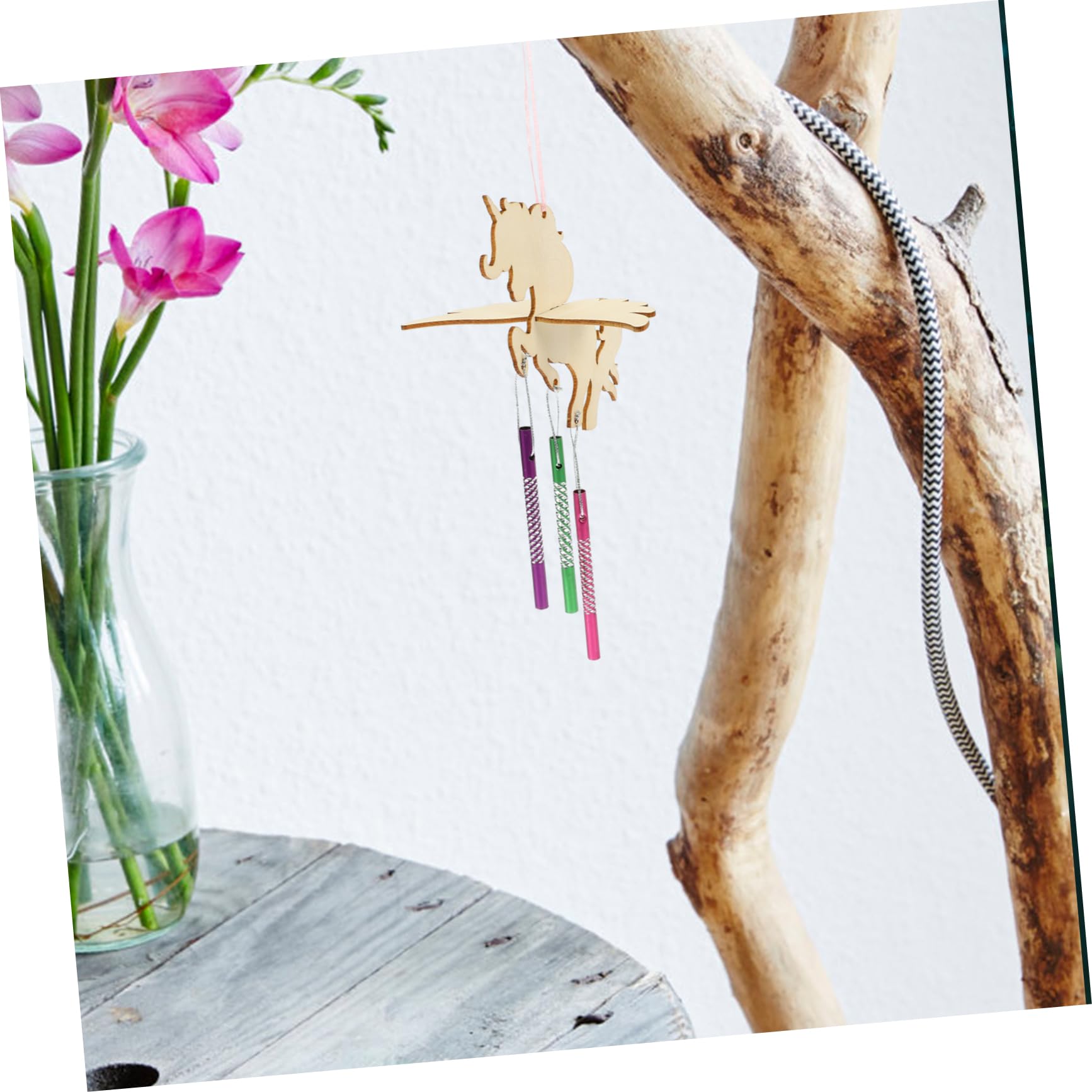 3 Set Fai da Te Campanelli Eolici in Legno Non Verniciato con Animali Decorazione Sospesa per Casa e Unicorni e per Lavoretti Creativi e Atmosfera Rilassante