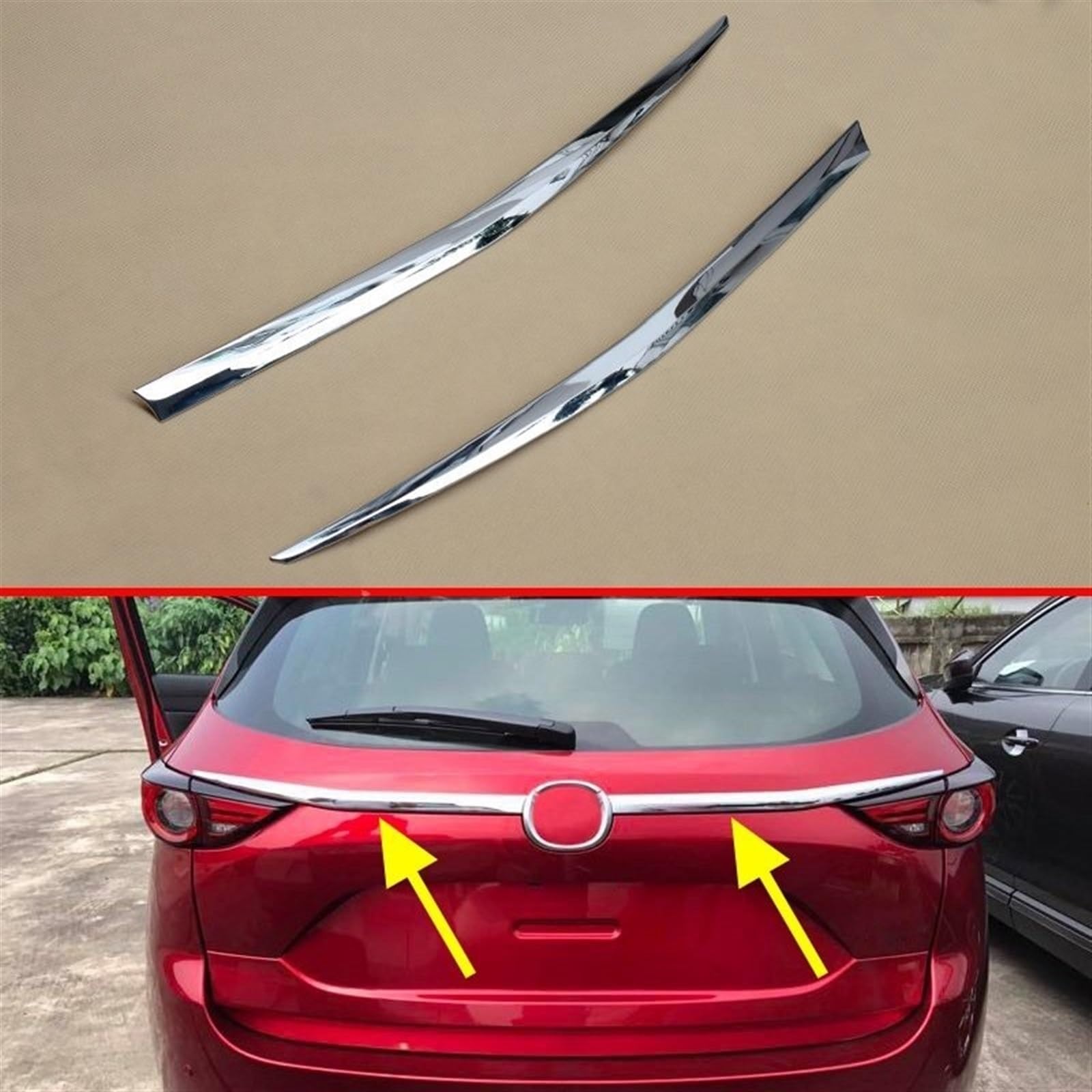 Protector de parachoques de coche Para moldura cromada para maletero, tira embellecedora para Mazda CX5 KF 2017~2021