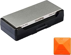 SHARPAL 156N Pierre à aiguiser diamant avec boîte de rangement, double grain, grossier/extra fin, aiguiseur de couteau diamant avec base antidérapante et guide d'angle (15,2 cm x 6,3 cm)