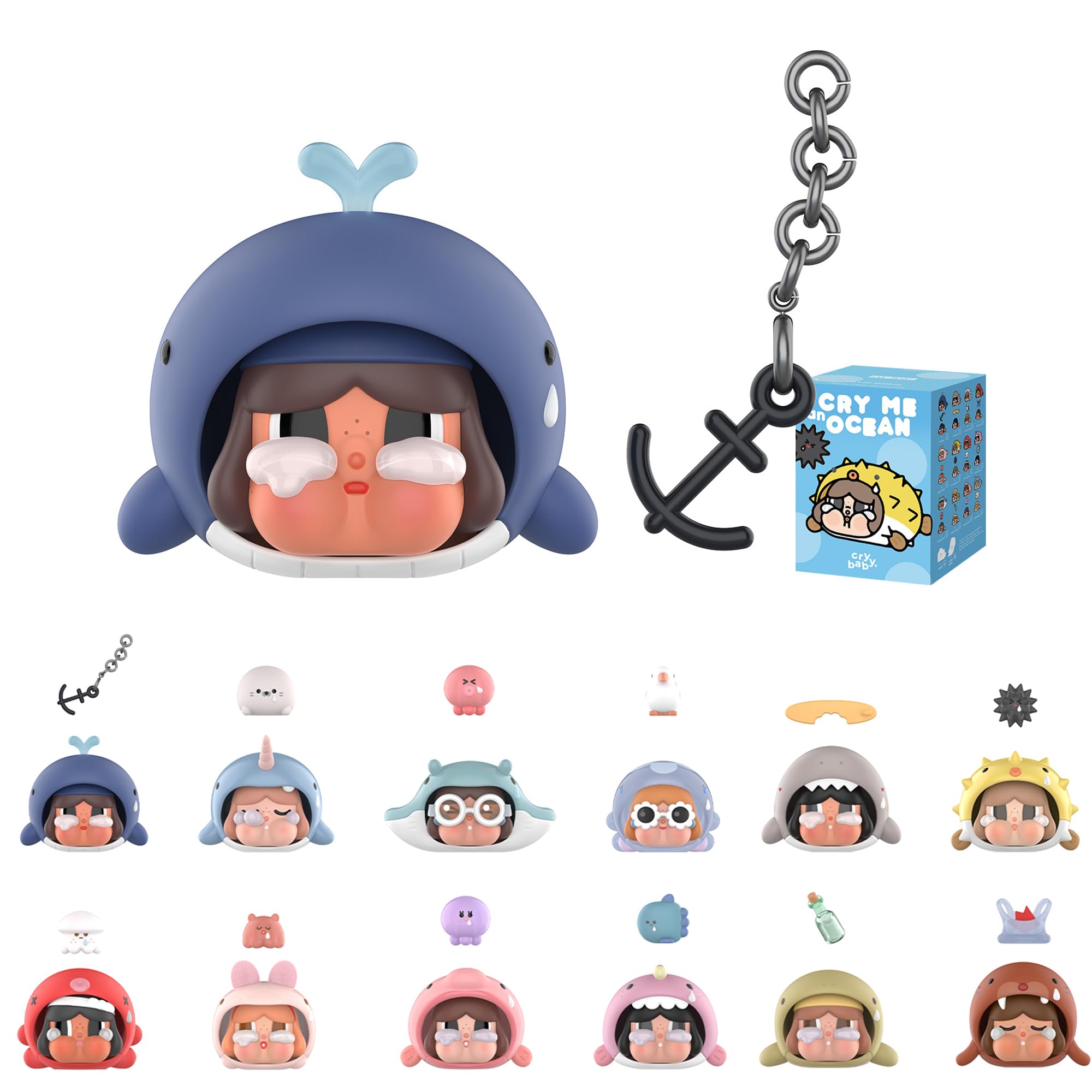 POP MART CRYBABY Cry Me an Ocean Series Figures Blind Box, Collectible Mystery Vinyl Figure, PVC & ABS Designer Toy, Pack of 1