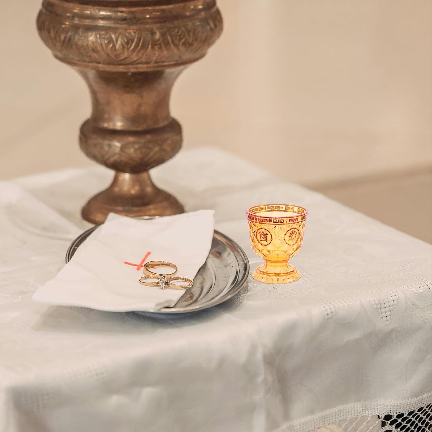 1 Set Buddhist Offering Cup - Buddhist Temple Worship Mug Mini Golden Water Drinkware for Buddha Worship Decoration