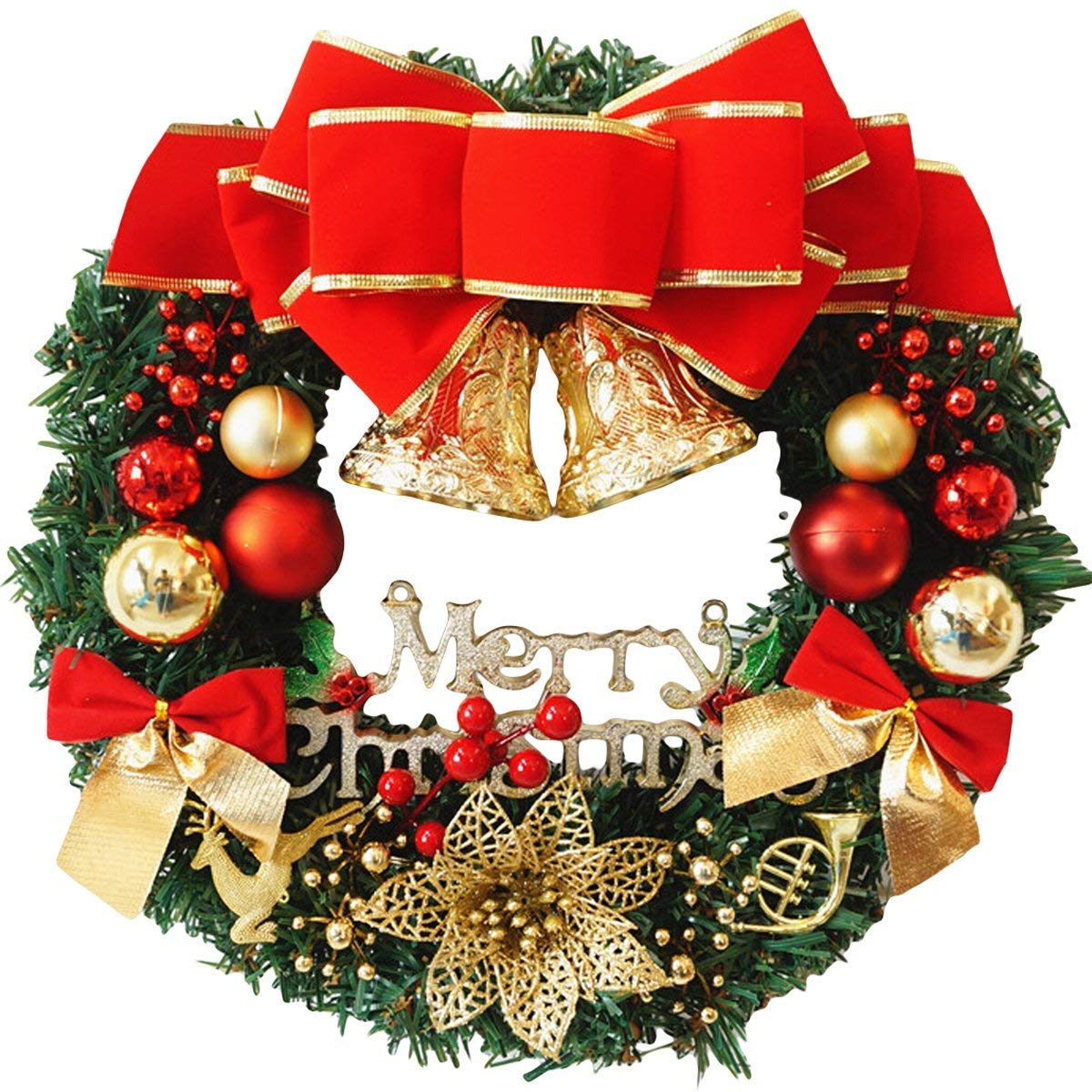 Amazon.com: H&W Small Christmas Wreath (11.8 Inch / 30 cm) for
