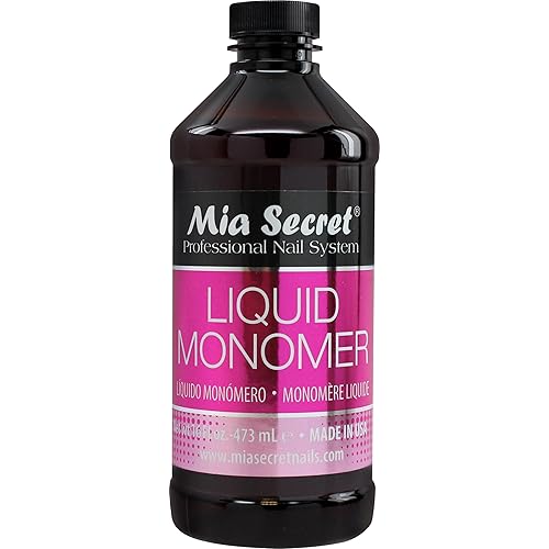 16 oz Mia Secret Liquid Monomer - Professional Acrylic Nail Liquid for Acrylic Powder - EMA monomer