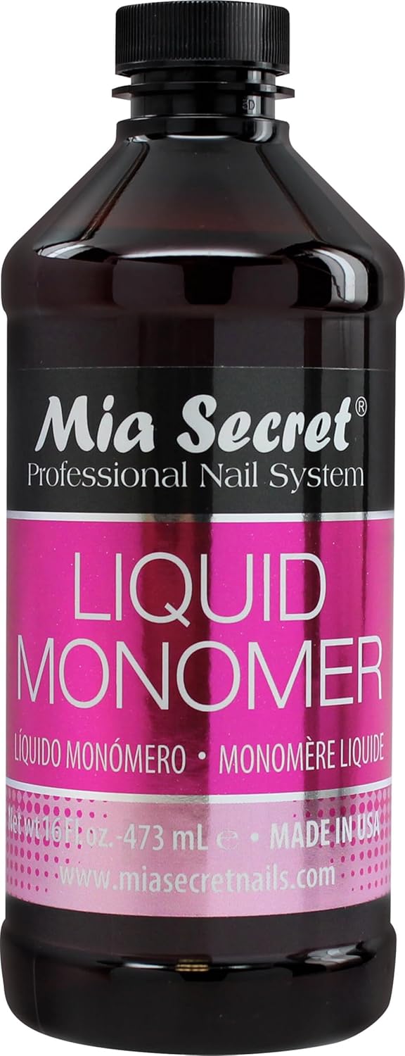 16 oz Mia Secret Liquid Monomer - Professional Acrylic Nail Liquid for Acrylic Powder - EMA monomer