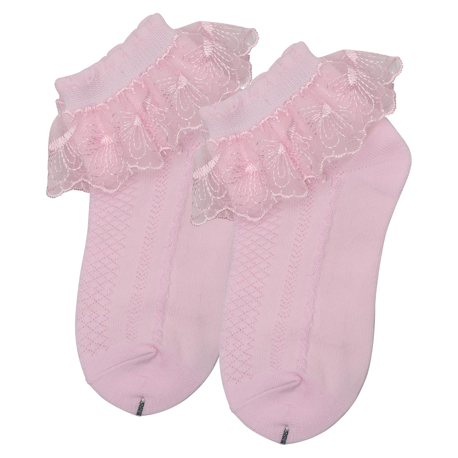 heartbury Cute and Colorful 100% Pure Cotton Baby Girls Frilly/Lace Ankle Length Socks For Girls-(Age 1-6Years), Assorted 3
