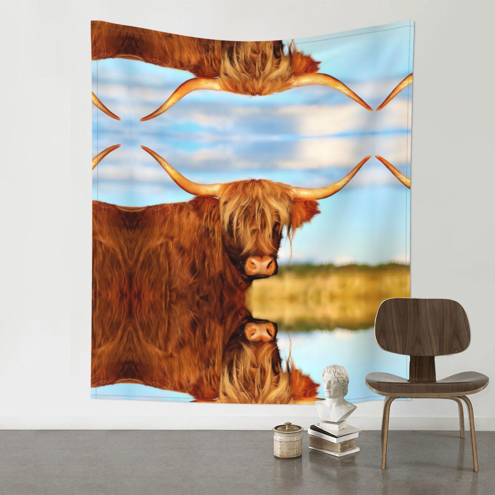 YYHWHJDE Cows In The Field Prints 60x51in Wall Tapestry – Boho Decor Throw Blanket for Bedroom, Dorm, Beach Cover, Picnic & More