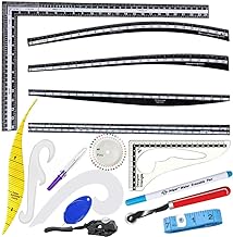 Multifunctional French Garment Drawing Tailor Design Ruler Sewing Sleeve Scale Measuring Curve Ruler Set Patchwork Pattern Making Quilting Tools Set of 16