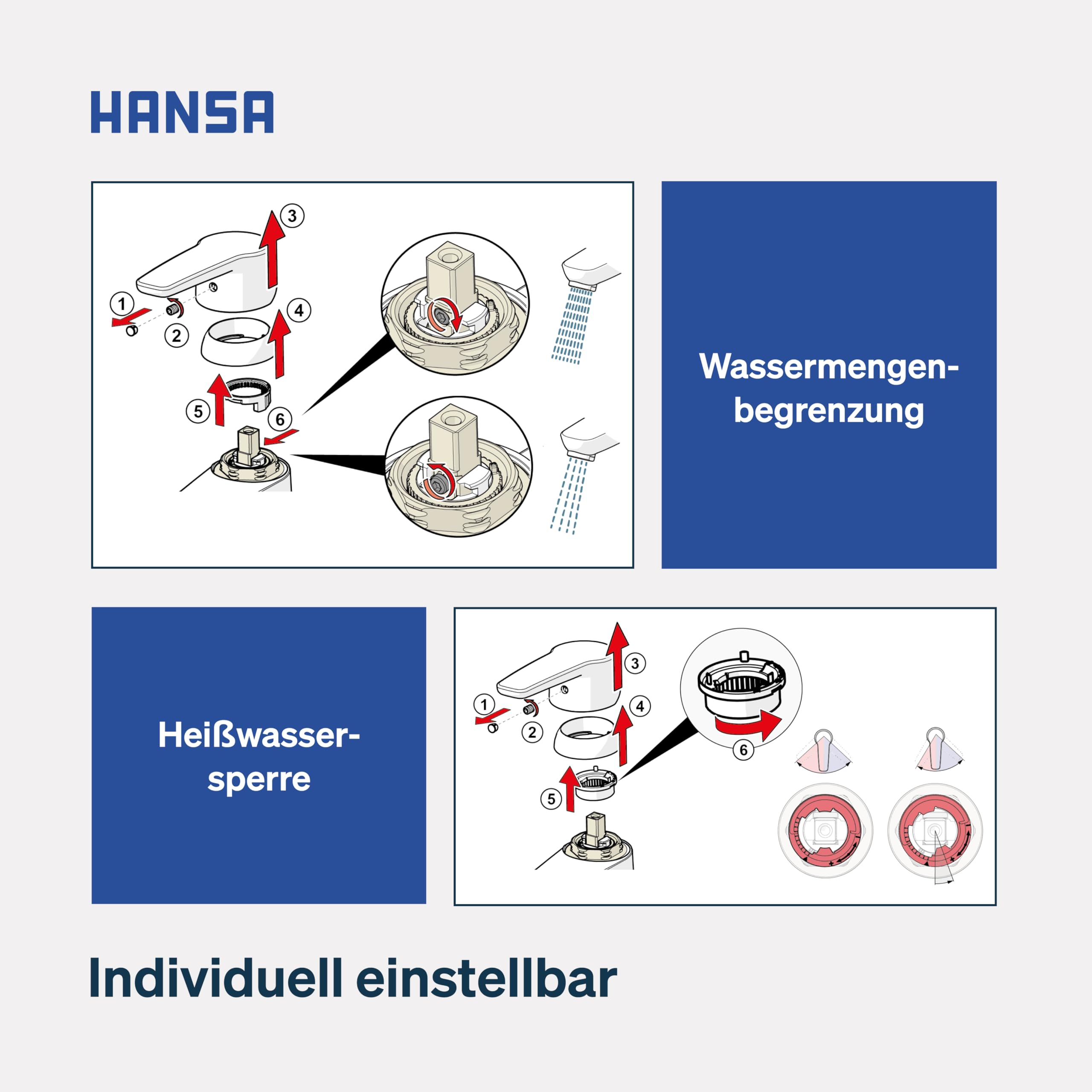 HANSA POLO Duscharmatur I Einhebelmischer aus DZR-Messing zur Wandmontage I Mischbatterie Dusche mit Temperatur- und Wassermengenbegrenzer I G 1/2 Standard-Anschluss für Duschkopf mit Schlauch | Chrom