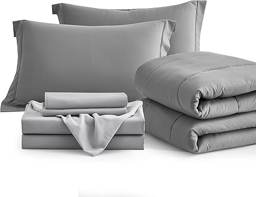 Miniatura 8 de Maple&Stone Juego de edredón de tamaño matrimonial de 7 piezas en una bolsa, juego de cama alternativo de plumón con sábanas, fundas de almohada y