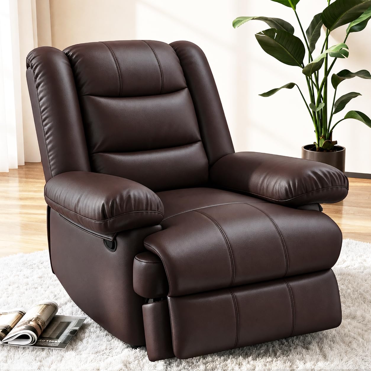 Hamoldy Poltrona Reclinabile Ergonomica Relax, Sedia Confortevole per Anziani adatta a Soggiorno, Camera da Letto e Cameretta Infantile Marrone