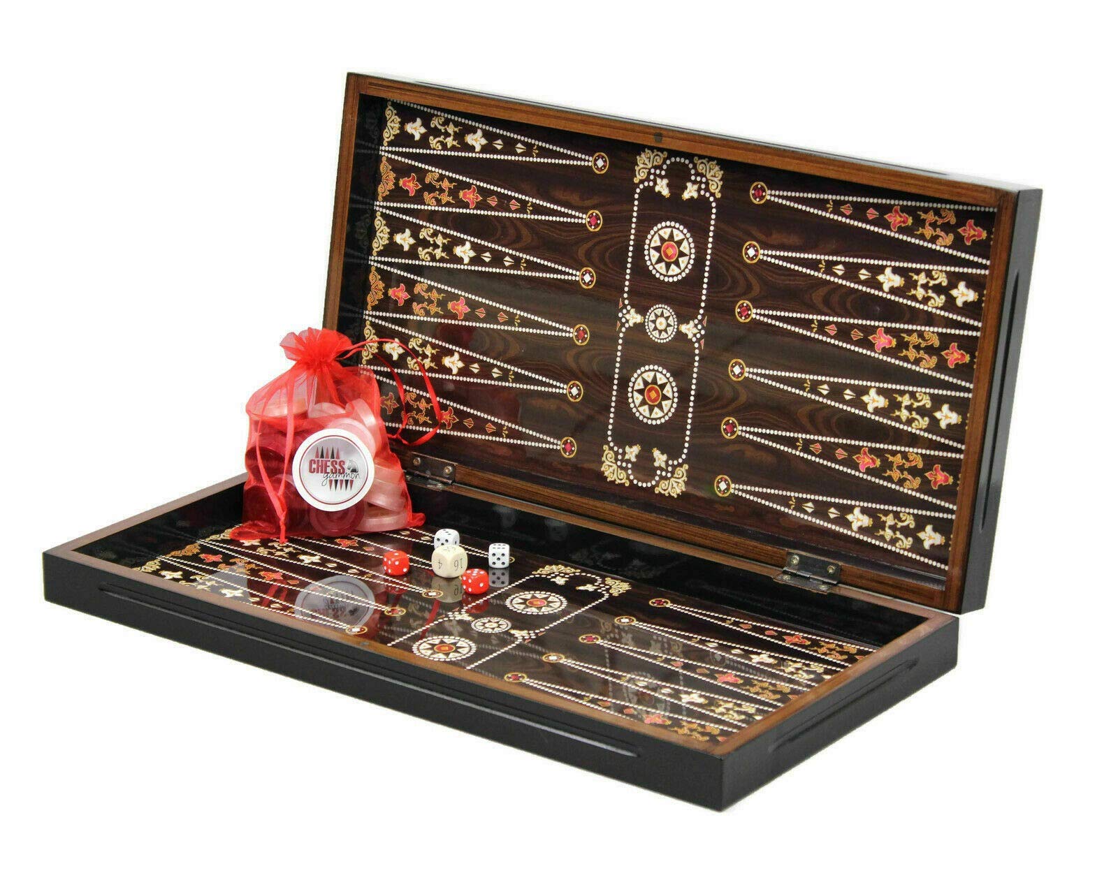 Juego de Backgammon de Madera Perla - 19 Pulgadas