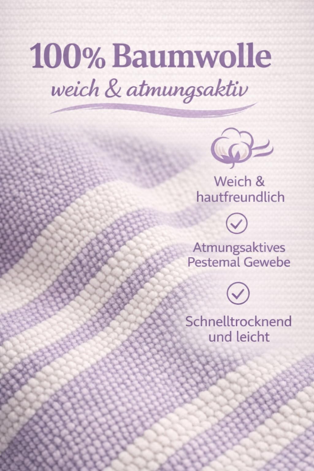 ELY PARKER Strandponcho für Kinder - 100% Baumwolle Strandtuch & Strandkleid - Saugstarkes Badeponcho für Mädchen & Jungen - Schnelltrocknend Lila