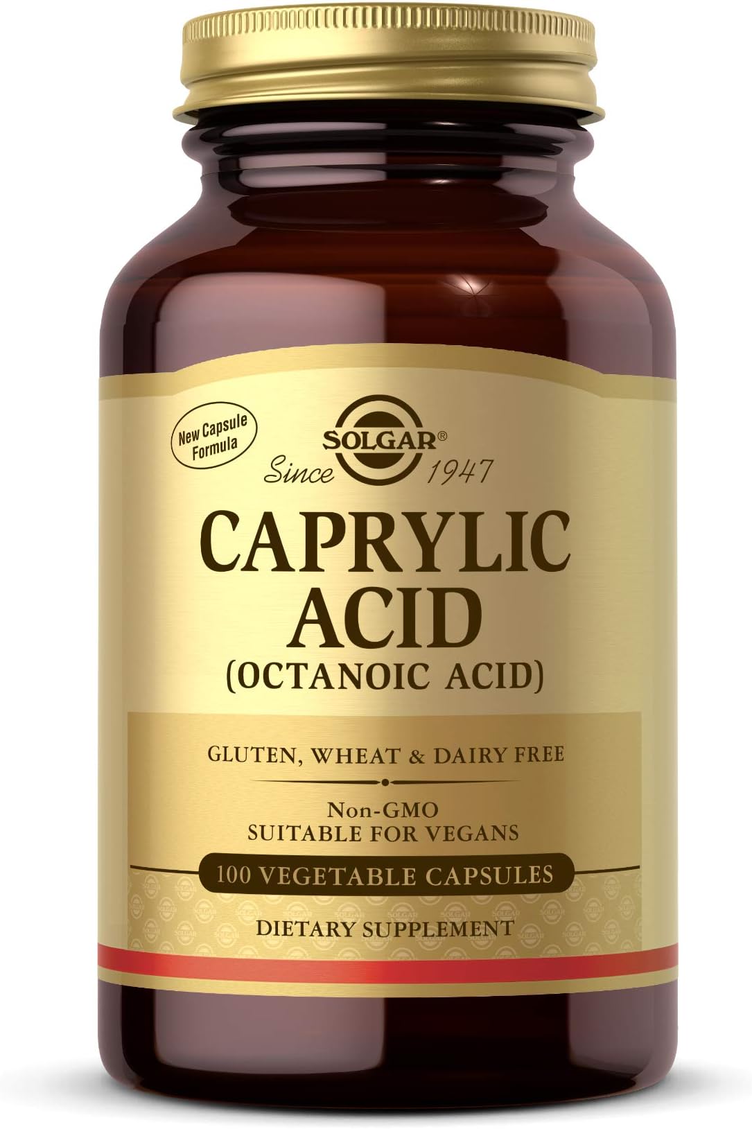 Solgar Caprylic Acid Vegetable Capsules 100 Capsules