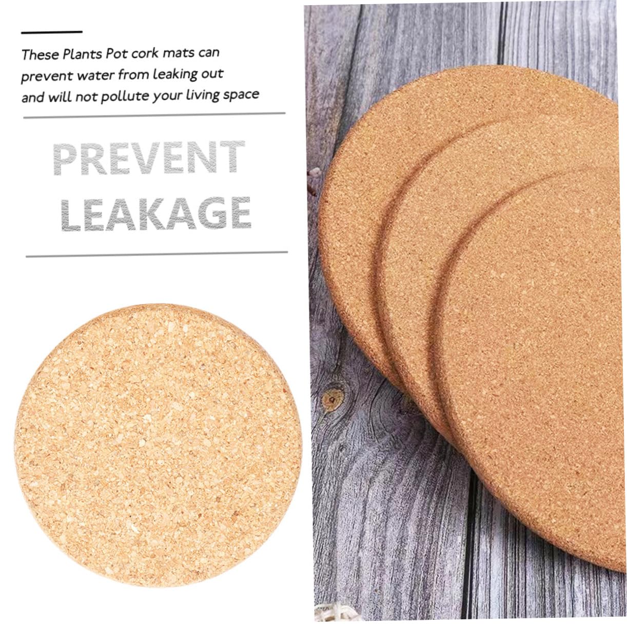 VANZACK 10 Stück Blumentopfmatte Anlage Blumentopf-Pads Pflanzentöpfe innen Platte Untersetzer für Topfpflanzen Blumenuntersetzer aus Kork Korkmatte für Pflanzgefäß Blumentopf -Untertasse
