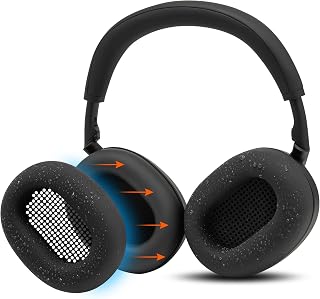 WC SweatZ XM6 - Sony WH-1000XM6 用の特許取得済みシリコンスウェットカバー | Wicked Cushions製 | WC PadZ XM6 XLには適合しません。防汗&簡単に洗える | Black