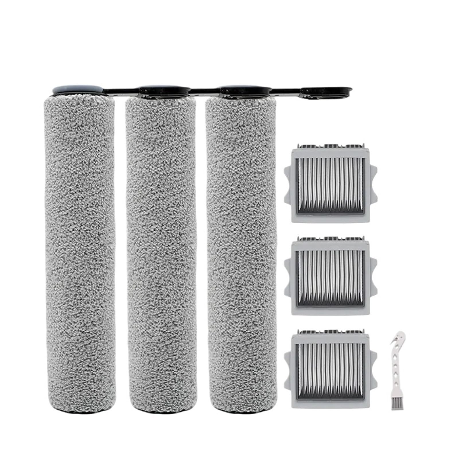 MKLXSJDU 2Pcs Roller Brush & Filter Replacement Kit Fit For Tineco Floor ONE Stretch S6 Switch S6 I5 I6 S7 S9 Series Floor Washer(Light Grey)